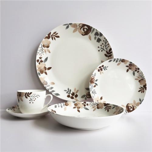 Autumn flower design porcelain dinnerware set 20pcs for 4 persons 