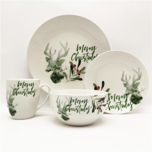 Elegant Christmas Tree Porcelain Dinnerware Set