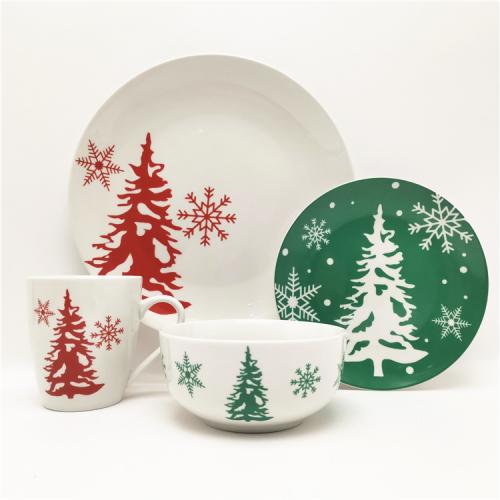 Festive Christmas Tree Porcelain Dinnerware Collection