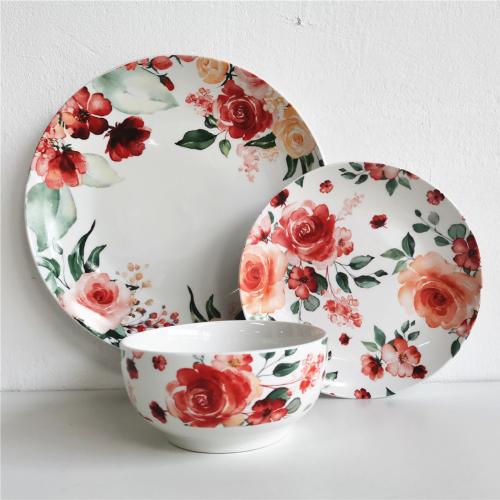 Floral Design 12pcs Dinner Set for 4 Persons 
