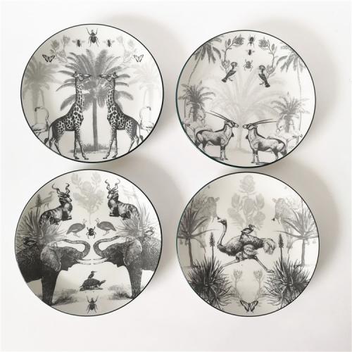 >Explore the Wild with Our Tropical - Themed Porcelain Dinnerware
