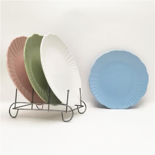 8inch color glazed porcelain dessert plates 