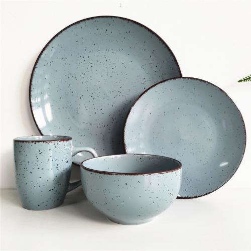 Speckled Design Stoneware Dinnerware 12/16pcs Dinner Set 