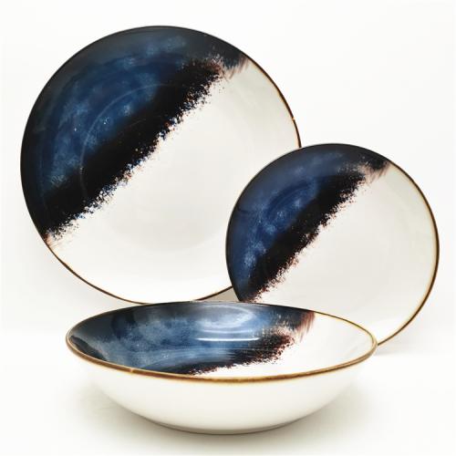 Fine porcelain material dinnerware pad printed set for 4 persons