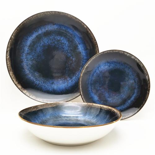 Fine porcelain material dinnerware pad printed set for 4 persons 