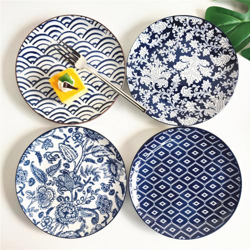 8inch coupe shape porcelain side plate with custom 1-color pad printed design