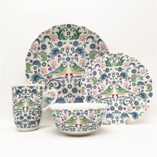 16pcs Decaled Fine Porcelain Dinner Set for 4 Persons  
