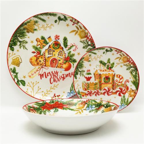 Christmas Cookie Man Design Porcelain Dinnerware Set